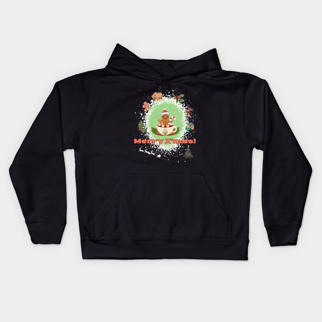 Run, run, fast as you can, it's gingerbread man! Kids Hoodie by Tee Trendz